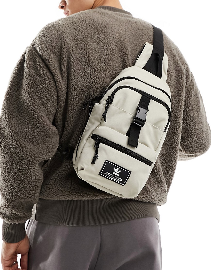 Adidas Originals Utility 3.0 Sling Bag In Beige-neutral In Black