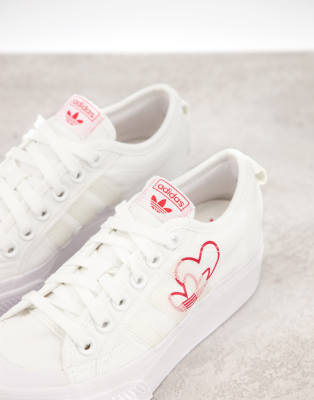 adidas nizza pink heart white