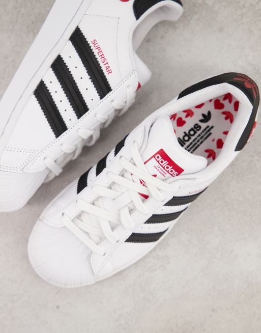 adidas Originals Valentines Superstar sneakers in white with heart