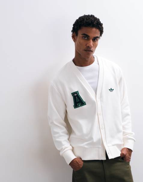 adidas Originals Varsity cardigan in cloud white - view 1