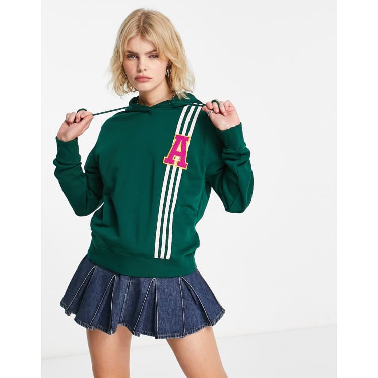 raket Recyclen Wat mensen betreft adidas Originals varsity logo hoodie in green | ASOS