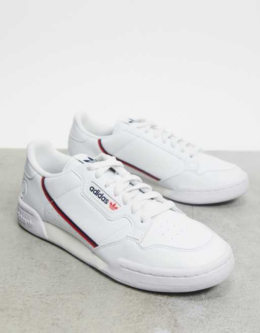 adidas originals continental 80 trainers in white snakeskin with gum sole