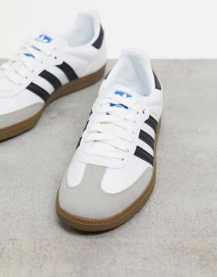 mens white samba trainers