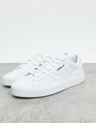 adidas originals vegan sleek sneakers in white