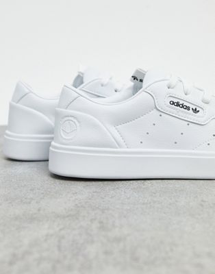 adidas originals vegan sleek sneakers in white