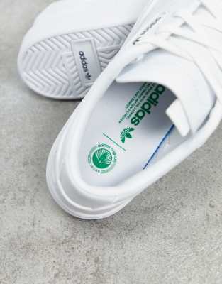 adidas originals vegan sleek sneakers in white