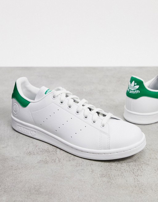 adidas Originals vegan Stan Smith trainers in white and green