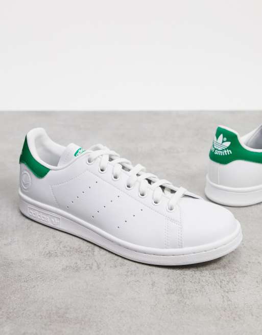 adidas Originals vegan Stan Smith trainers in white and green | ASOS