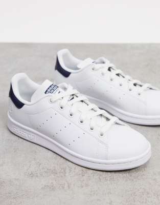 adidas originals stan smith trainers in white and navy