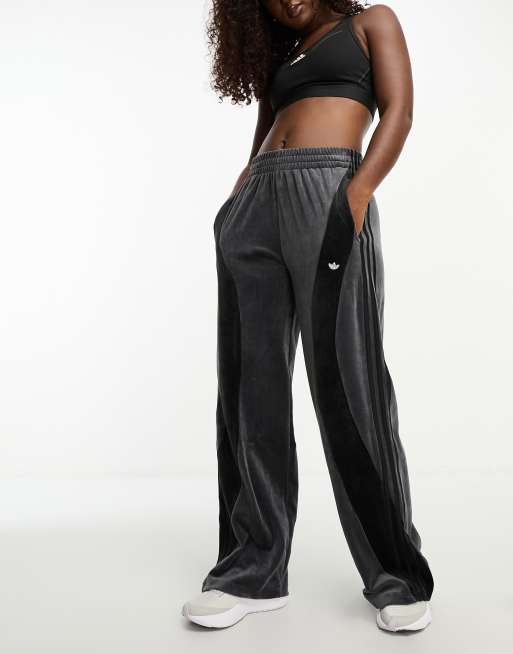 adidas Originals velour joggers in dark grey ASOS