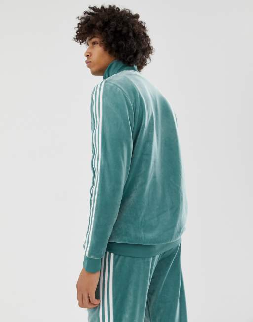 Adidas green sale velvet tracksuit