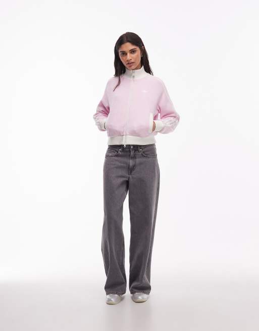 adidas Originals velour track top in pink | ASOS
