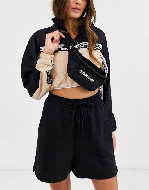 adidas Originals velvet fanny pack in black