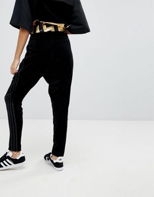 adidas black velvet joggers