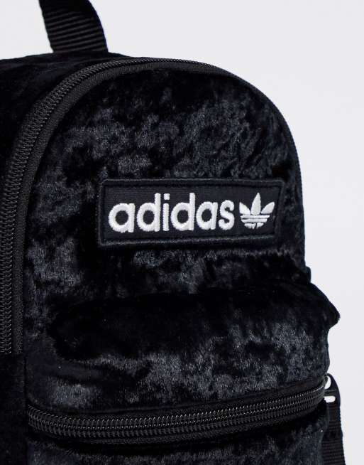 Adidas originals velvet shop mini backpack in black