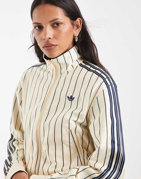 adidas Originals vendbar Firebird træningstop i varm vanilje og navy - view 1