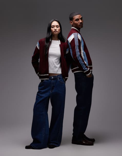 adidas Originals - Vest met ritssluiting in bordeauxrood en blauw - view 1