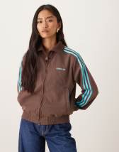 adidas Originals Firebird Loose track top in blue and brown