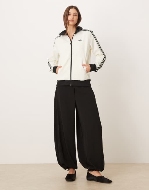 adidas Originals Veste de survêtement classique Blanc cassé et