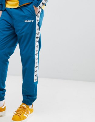 Adidas originals vintage joggers with taped side on sale stripe in blue