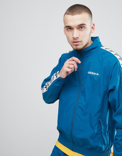 adidas Jacket With Taped Side Stripe In Blue CE4827 | ASOS