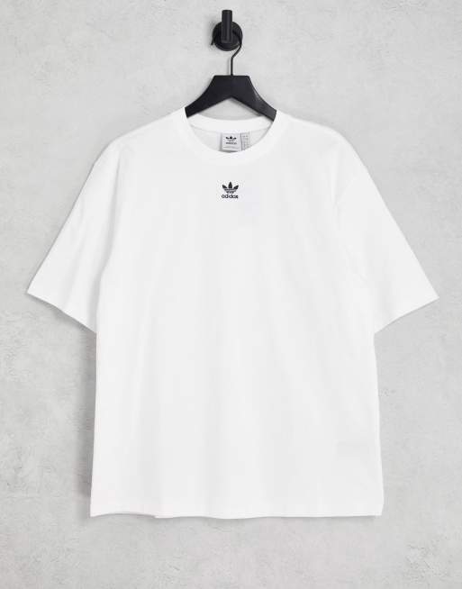 adidas Originals – Vit t-shirt med treklöverlogga