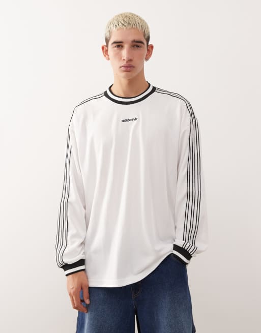 adidas Originals – Vit topp i jersey med långa ärmar