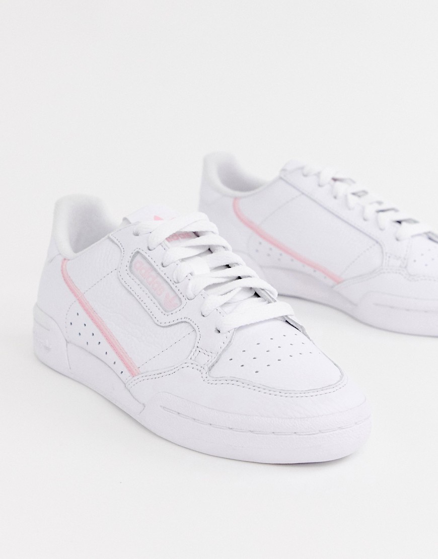Adidas Originals – Vita och rosa Continental 80 träningsskor