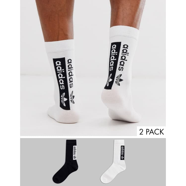 adidas Originals vocal logo socks in black white ASOS