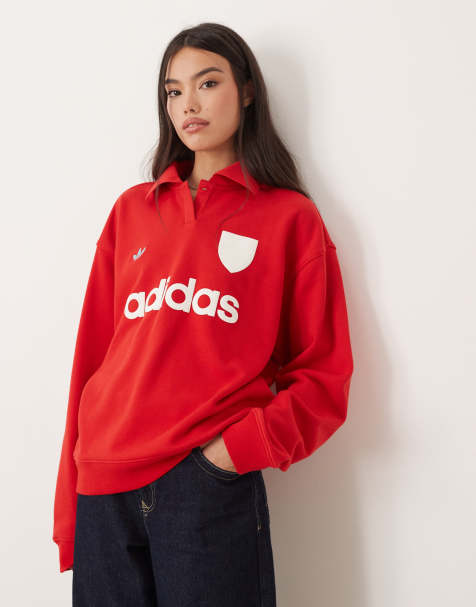 adidas Originals - Voetbal sweatshirt in rood - view 1