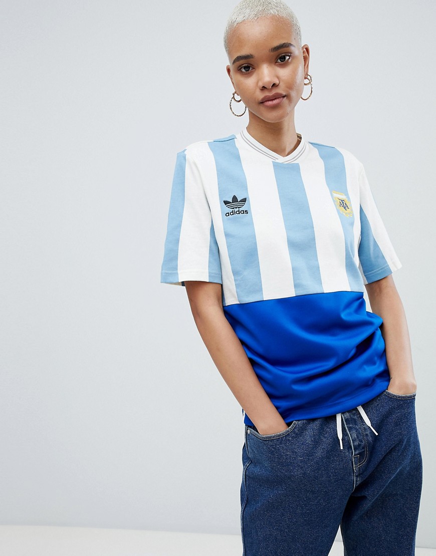 adidas Originals - Voetbalshirt met Argentinië-detail-Blauw