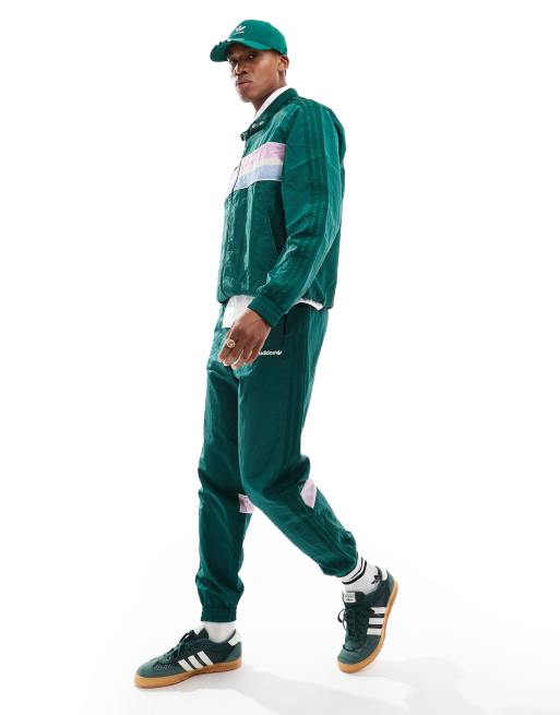 adidas Originals - Vævede collegegrønne træningsbukser i 80'er-stil