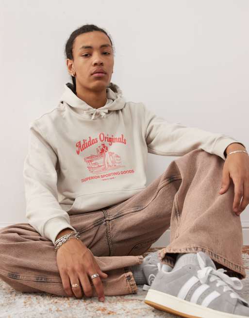 adidas Originals – Wabash – Grå huvtröja med tryck