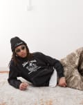[adidas Originals] adidas Originals Wabash graphic hoodie in black XS black