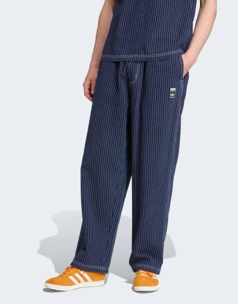 adidas Originals - Wabash - Mellemblå løstsiddende chinos i denim - view 1