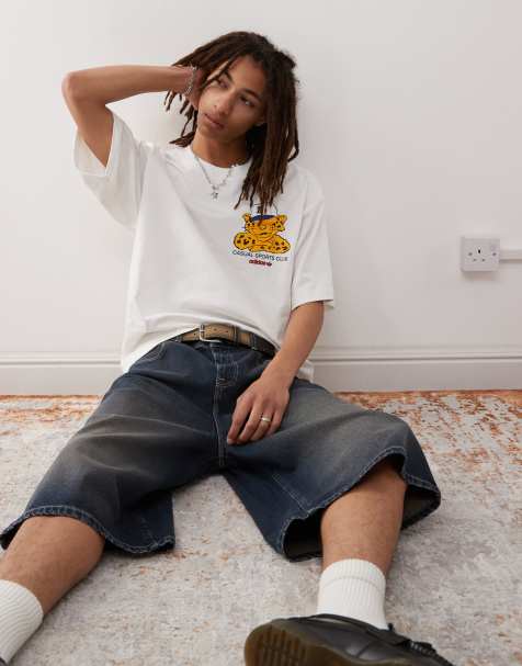 adidas Originals – Wabash – T-Shirt in Weiß mit Leopardengrafik - view 1
