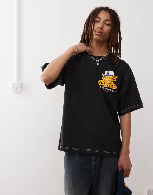 adidas Originals - Wabash - T-shirt met grafische luipaardprint in zwart 