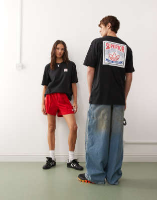 adidas Originals - Wabash - T-shirt met grafische print op de rug en borst in zwart - view 1