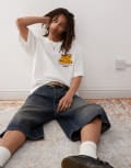 [adidas Originals] adidas Originals Wabash t-shirt with leopard graphic in white 2XL white