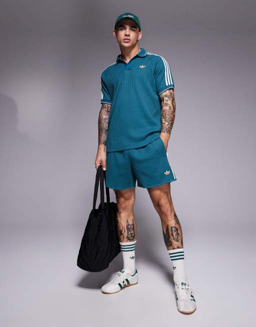 【M】adidas WAFFLE SHORT SLEEVE POLO atmos adidas Waffle Short Sleeve Poloshirt - Braun | adidas