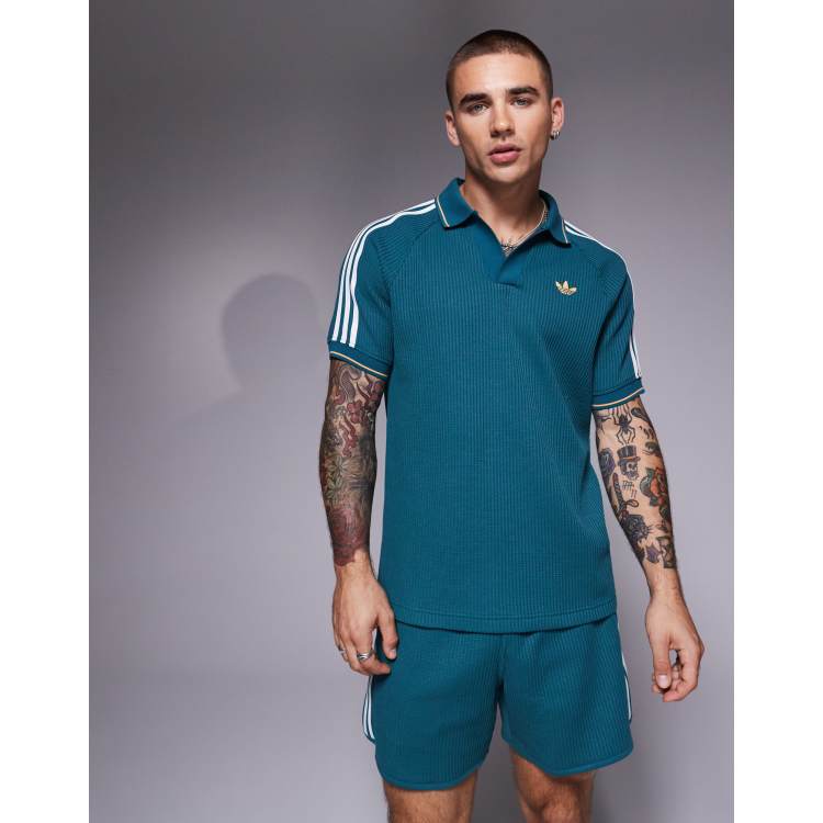 adidas Originals waffle polo in navy | ASOS