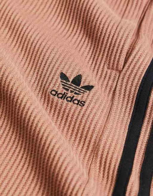 adidas Originals waffle three stripe shorts in brown | ASOS