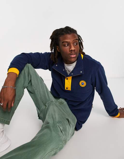 adidas Originals - 'Wander Hour' - Fleece met drukknopen in marineblauw