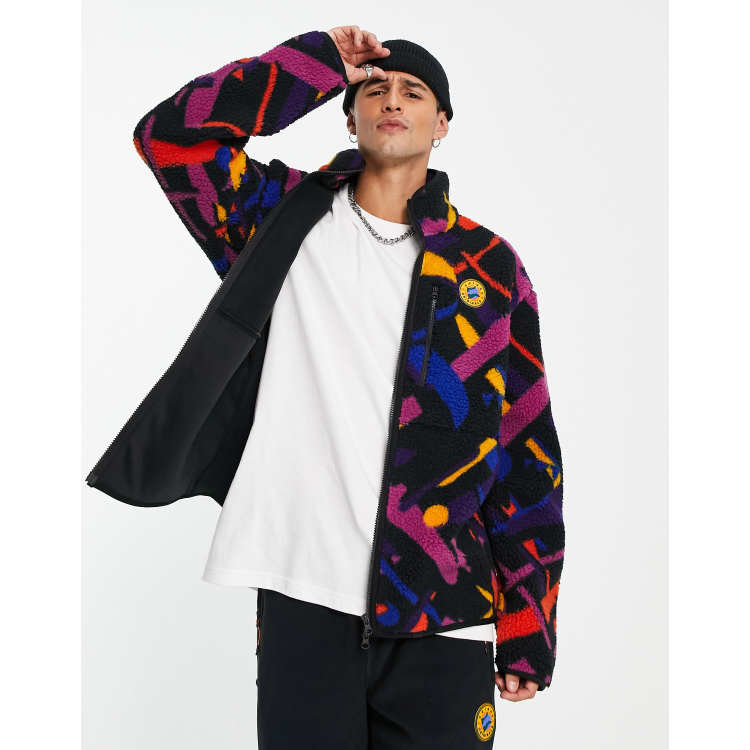 adidas Originals 'Wander Hour' full zip borg fleece in multi | ASOS