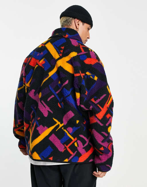 adidas Originals Wander Hour full zip borg fleece in multi