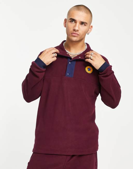 adidas Originals - Wander Hour - Pile bordeaux con bottoni a pressione