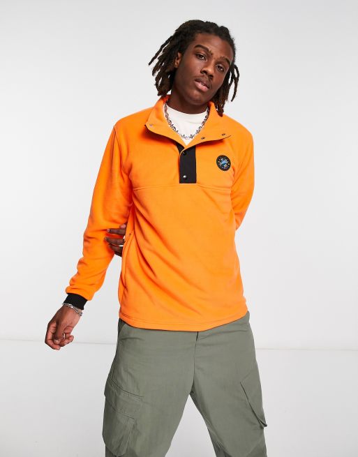 adidas Originals – Wander Hour – Pomarańczowa zapinana na zatrzaski bluza polarowa