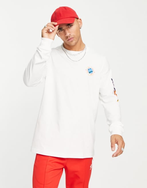 adidas Originals - 'Wander Hour' - T-shirt met lange mouwen en print op de achterkant in wit