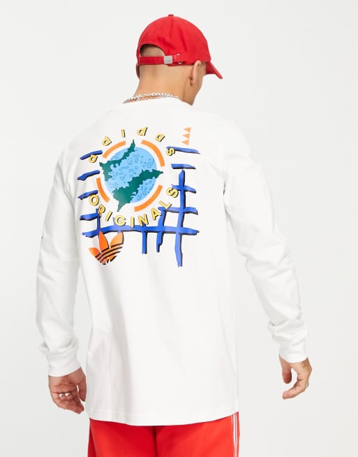 adidas Originals - 'Wander Hour' - T-shirt met lange mouwen en print op de achterkant in wit