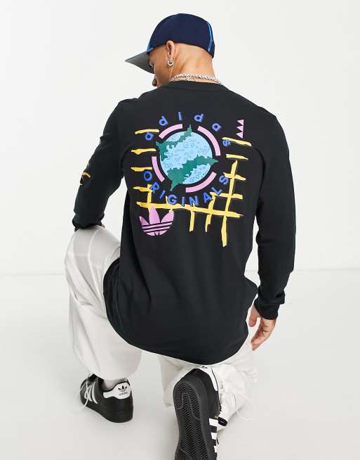 adidas Originals - 'Wander Hour' - T-shirt met lange mouwen en print op de achterkant in zwart